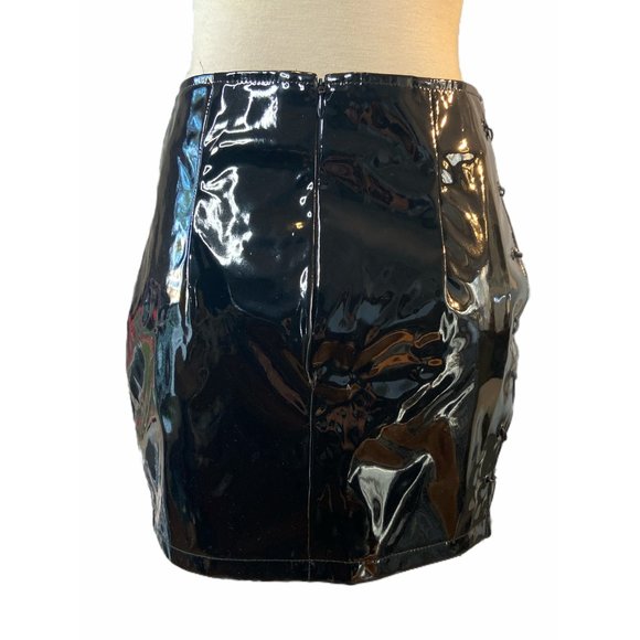 Danielle Guizio DG Devoiler Black Lace-Up Mini Skirt Women's X-Small - Picture 7 of 14